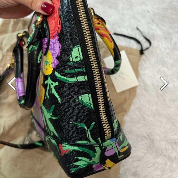 Gucci 1955 Horsebit x Ken Scott New Shangai Calfskin Jenny Floral Print Small Ho - Picture 7 of 13